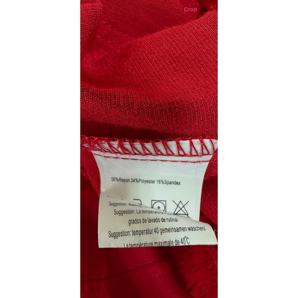 Baggy Cargo Pants Drawstring Ankle Red Relaxed Fit Women’s L EUC - Picture 6 of 6